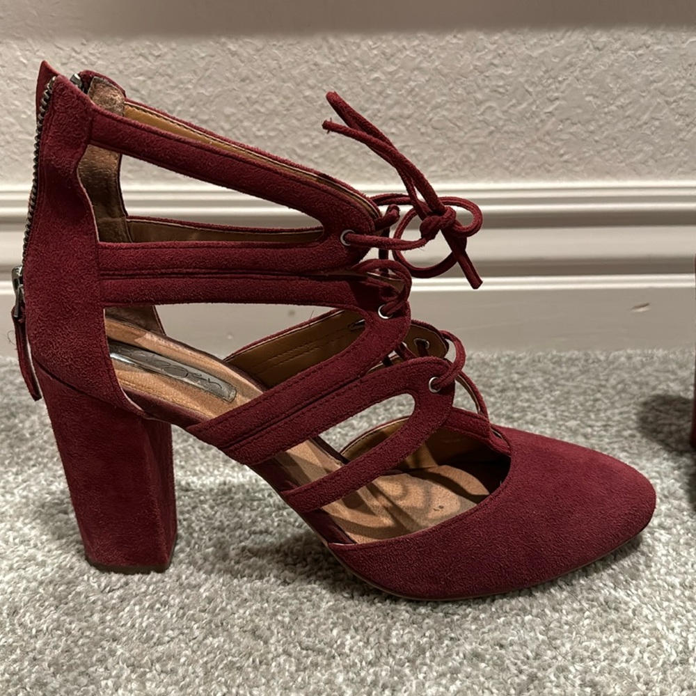 Halogen Maroon Block Heel